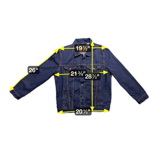 Levi Trucker Jean Jacket Dark Wash Denim Men's XL Grunge - Picture 7 of 7